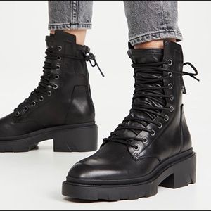 Ash Madness Combat Boot bootie 38 8 black great condition box and dust bag